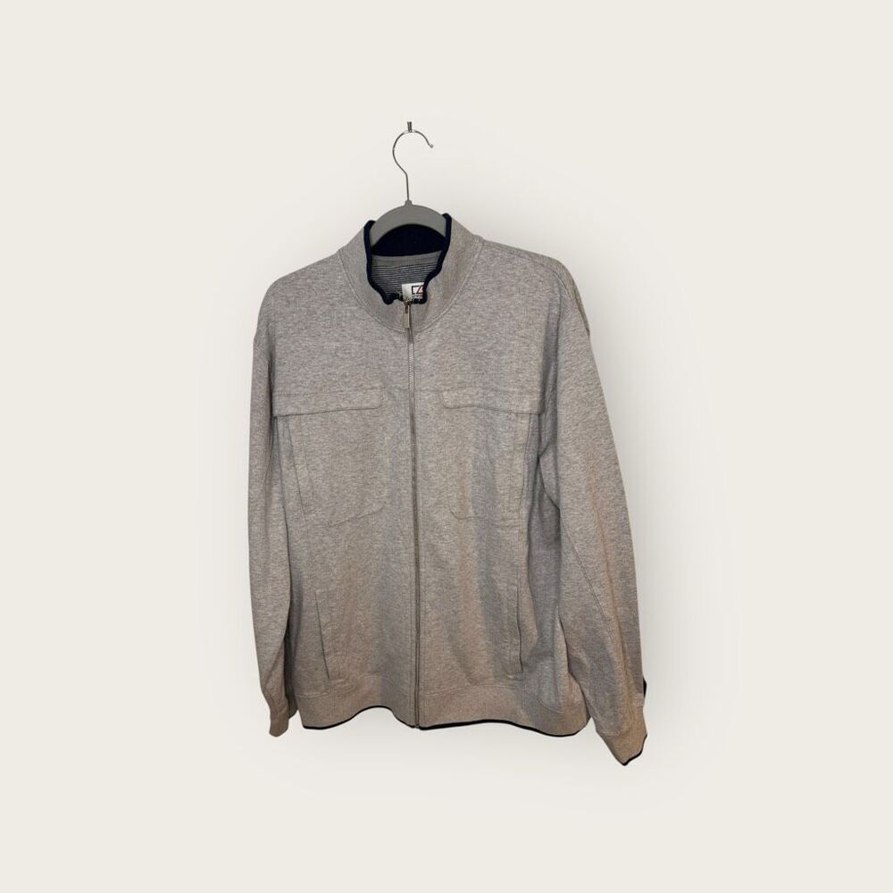 Cutter&Buck Men’s Full Zip Gray Sweatshirt Size XL